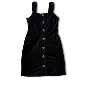 No Boundaries Ribbed Black Fitted Mini Jumper Dress